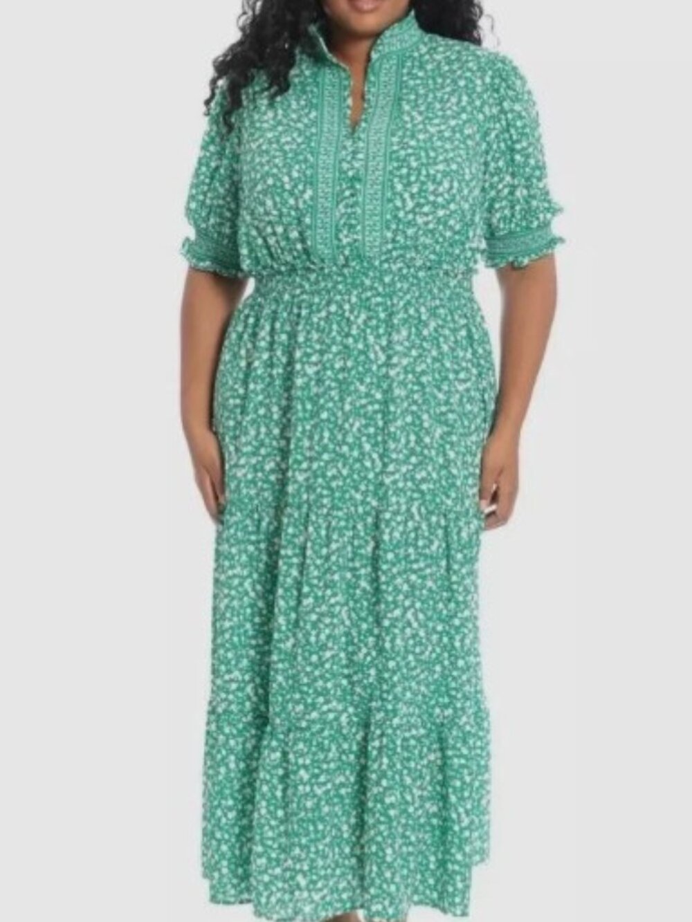 London Times Tiered Maxi Midi Dress 18W